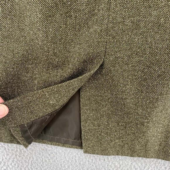 Talbots Skirt Womens 10 Green Wool Silk Blend Above Knee Straight Career Vintage - Picture 5 of 10